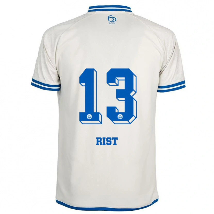 Danxen Hombre Camiseta Vanessa Rist #13 Blanco Azul 2ª Equipación 2025/26 La Camisa México