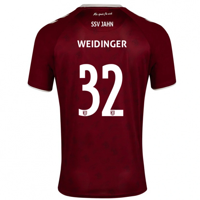 Danxen Hombre Camiseta Alexander Weidinger #32 Borgoña Blanco 2ª Equipación 2025/26 La Camisa México