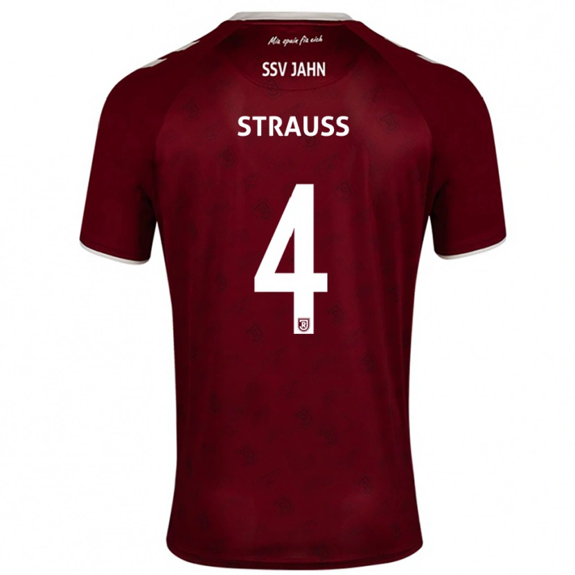 Danxen Hombre Camiseta Felix Strauss #4 Borgoña Blanco 2ª Equipación 2025/26 La Camisa México