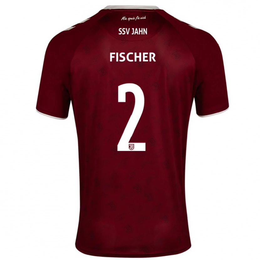Danxen Hombre Camiseta Florian Fischer #2 Borgoña Blanco 2ª Equipación 2025/26 La Camisa México