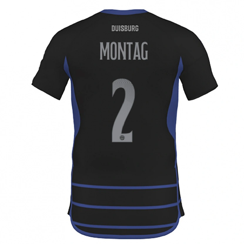 Danxen Hombre Camiseta Moritz Montag #2 Negro Azul 2ª Equipación 2025/26 La Camisa México