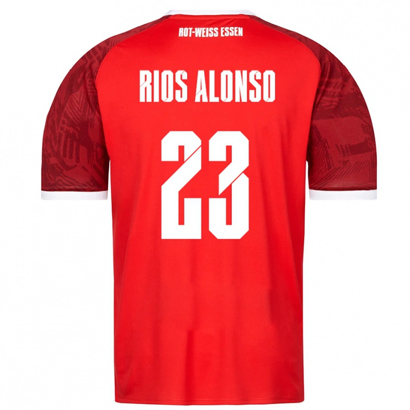 Danxen Hombre Camiseta José Enrique Ríos Alonso #23 Rojo Borgoña Blanco 2ª Equipación 2025/26 La Camisa México