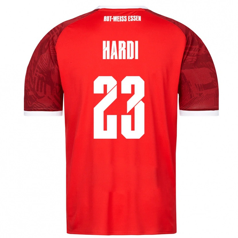 Danxen Hombre Camiseta Dominik Hardi #23 Rojo Borgoña Blanco 2ª Equipación 2025/26 La Camisa México