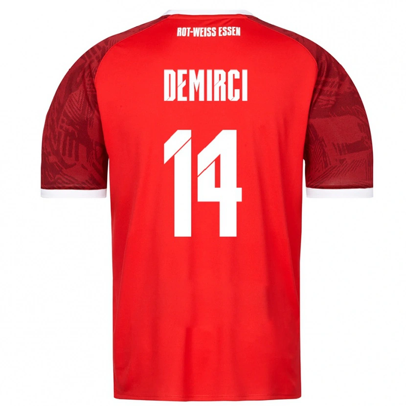 Danxen Hombre Camiseta Mehmet Demirci #14 Rojo Borgoña Blanco 2ª Equipación 2025/26 La Camisa México