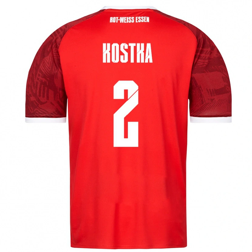 Danxen Hombre Camiseta Michael Kostka #2 Rojo Borgoña Blanco 2ª Equipación 2025/26 La Camisa México