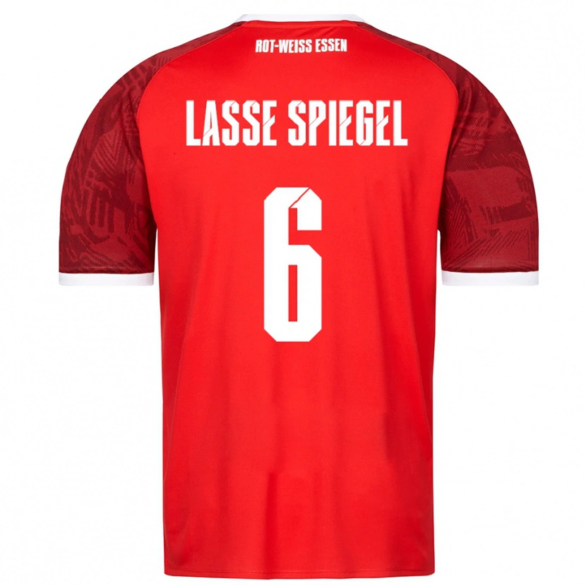 Danxen Hombre Camiseta Jakob Lasse Spiegel #6 Rojo Borgoña Blanco 2ª Equipación 2025/26 La Camisa México