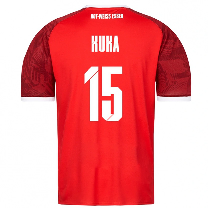 Danxen Hombre Camiseta Hamid Kuka #15 Rojo Borgoña Blanco 2ª Equipación 2025/26 La Camisa México