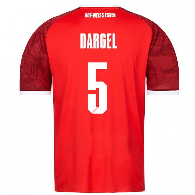 Danxen Hombre Camiseta Timo Dargel #5 Rojo Borgoña Blanco 2ª Equipación 2025/26 La Camisa México