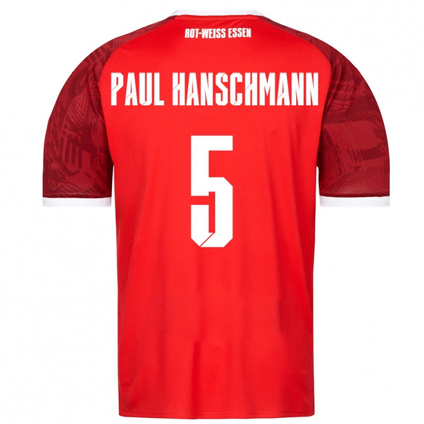 Danxen Hombre Camiseta Theodor Paul Hanschmann #5 Rojo Borgoña Blanco 2ª Equipación 2025/26 La Camisa México