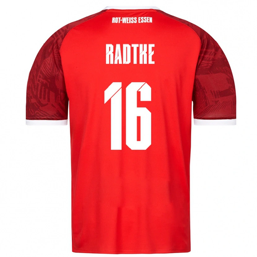 Danxen Hombre Camiseta Tim Radtke #16 Rojo Borgoña Blanco 2ª Equipación 2025/26 La Camisa México