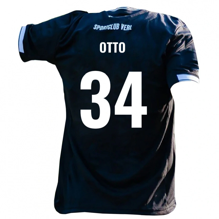 Danxen Hombre Camiseta Fynn Otto #34 Negro Blanco 2ª Equipación 2025/26 La Camisa México