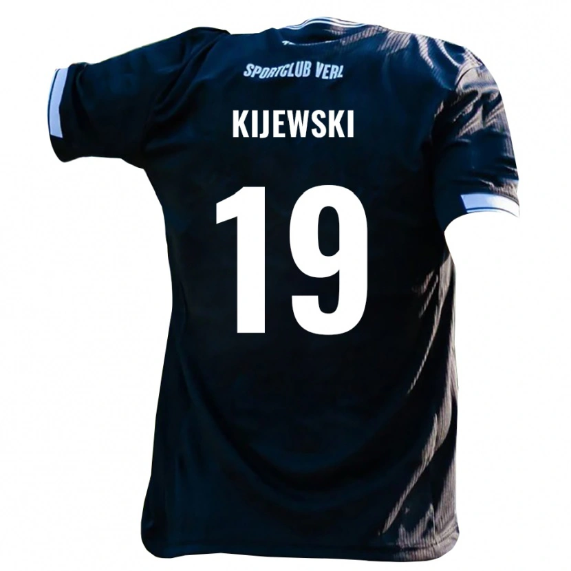 Danxen Hombre Camiseta Niko Kijewski #19 Negro Blanco 2ª Equipación 2025/26 La Camisa México