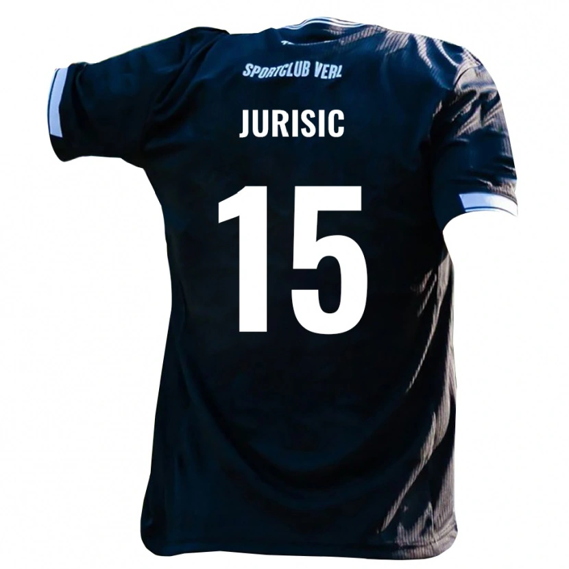 Danxen Hombre Camiseta Fabian Jurisic #15 Negro Blanco 2ª Equipación 2025/26 La Camisa México