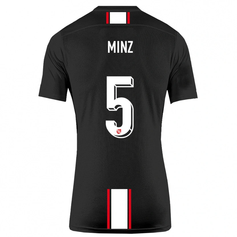 Danxen Hombre Camiseta Dominic Minz #5 Negro Blanco 2ª Equipación 2025/26 La Camisa México