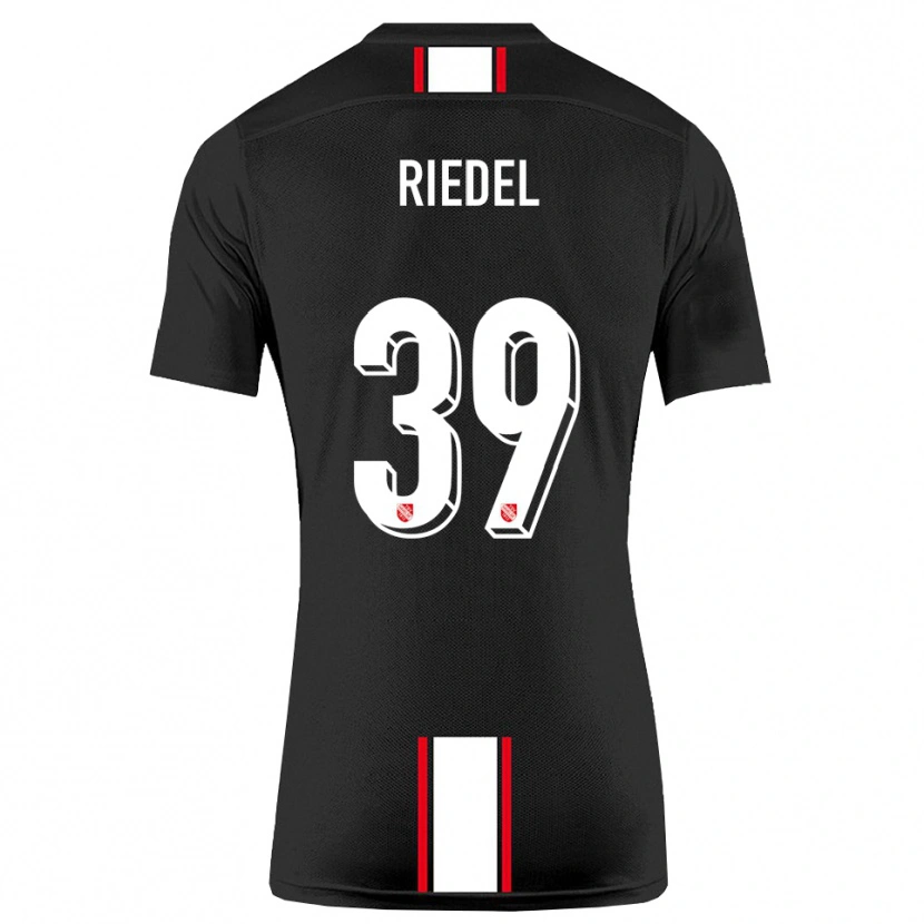 Danxen Hombre Camiseta Florian Riedel #39 Negro Blanco 2ª Equipación 2025/26 La Camisa México
