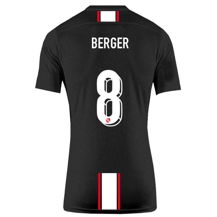Danxen Hombre Camiseta Johann Berger #8 Negro Blanco 2ª Equipación 2025/26 La Camisa México