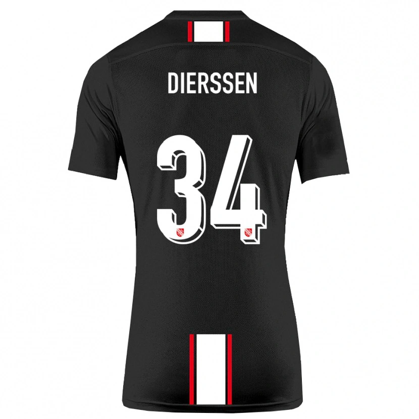 Danxen Hombre Camiseta Tim Dierßen #34 Negro Blanco 2ª Equipación 2025/26 La Camisa México