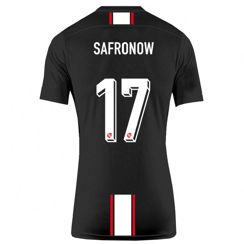 Danxen Hombre Camiseta Maxim Safronow #17 Negro Blanco 2ª Equipación 2025/26 La Camisa México