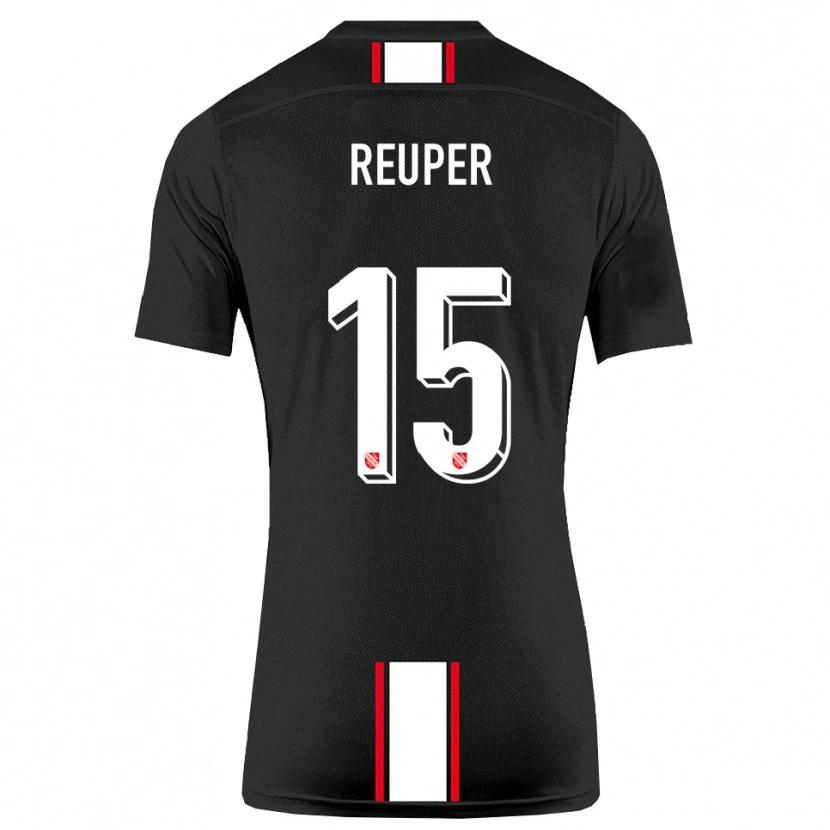 Danxen Hombre Camiseta Tim Reuper #15 Negro Blanco 2ª Equipación 2025/26 La Camisa México