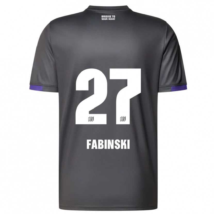 Danxen Hombre Camiseta Robin Fabinski #27 Gris Púrpura 2ª Equipación 2025/26 La Camisa México