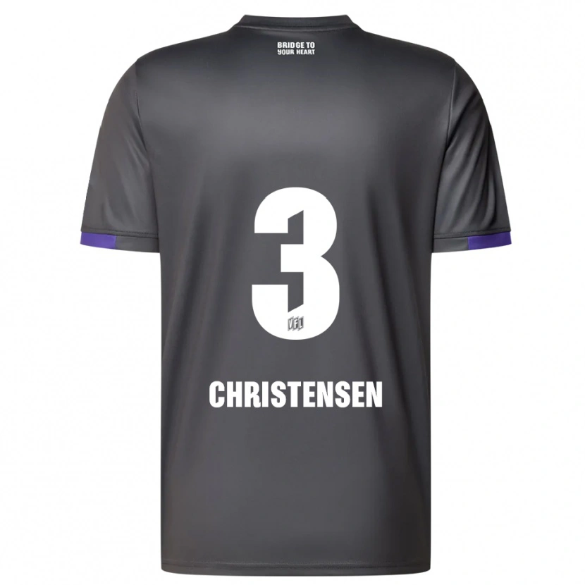Danxen Hombre Camiseta Frederik Christensen #3 Gris Púrpura 2ª Equipación 2025/26 La Camisa México