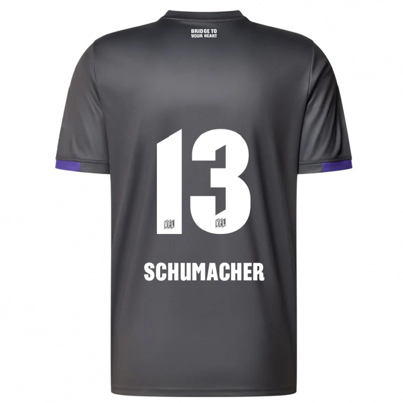 Danxen Hombre Camiseta Kevin Schumacher #13 Gris Púrpura 2ª Equipación 2025/26 La Camisa México