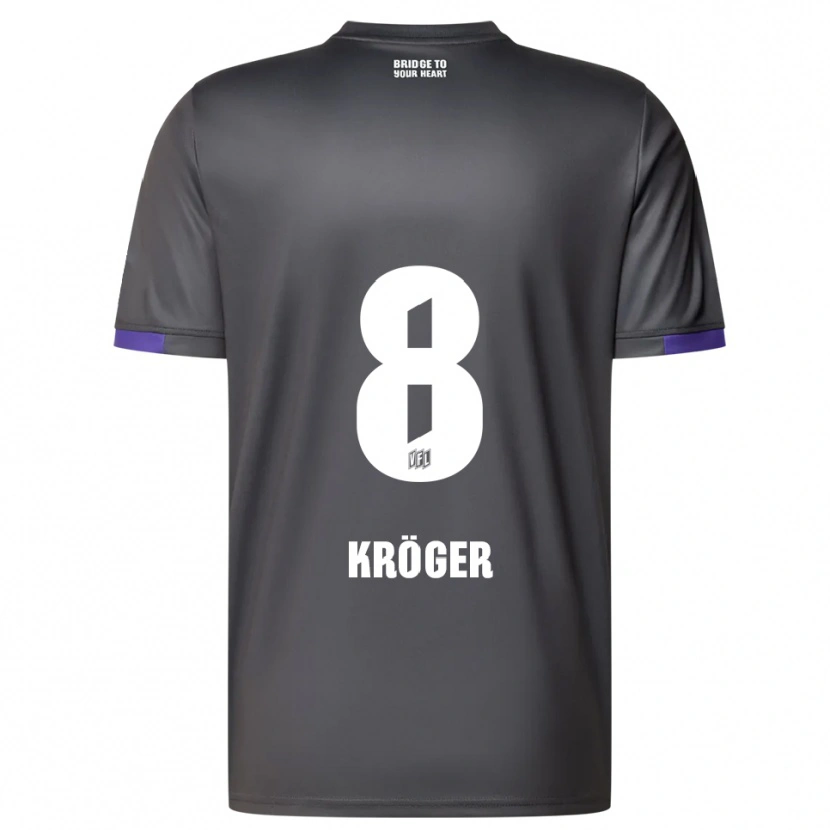 Danxen Hombre Camiseta Luca Kröger #8 Gris Púrpura 2ª Equipación 2025/26 La Camisa México