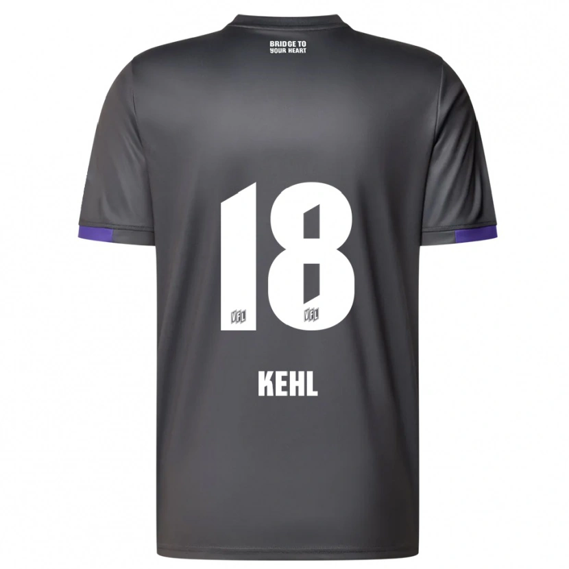 Danxen Hombre Camiseta Lars Kehl #18 Gris Púrpura 2ª Equipación 2025/26 La Camisa México