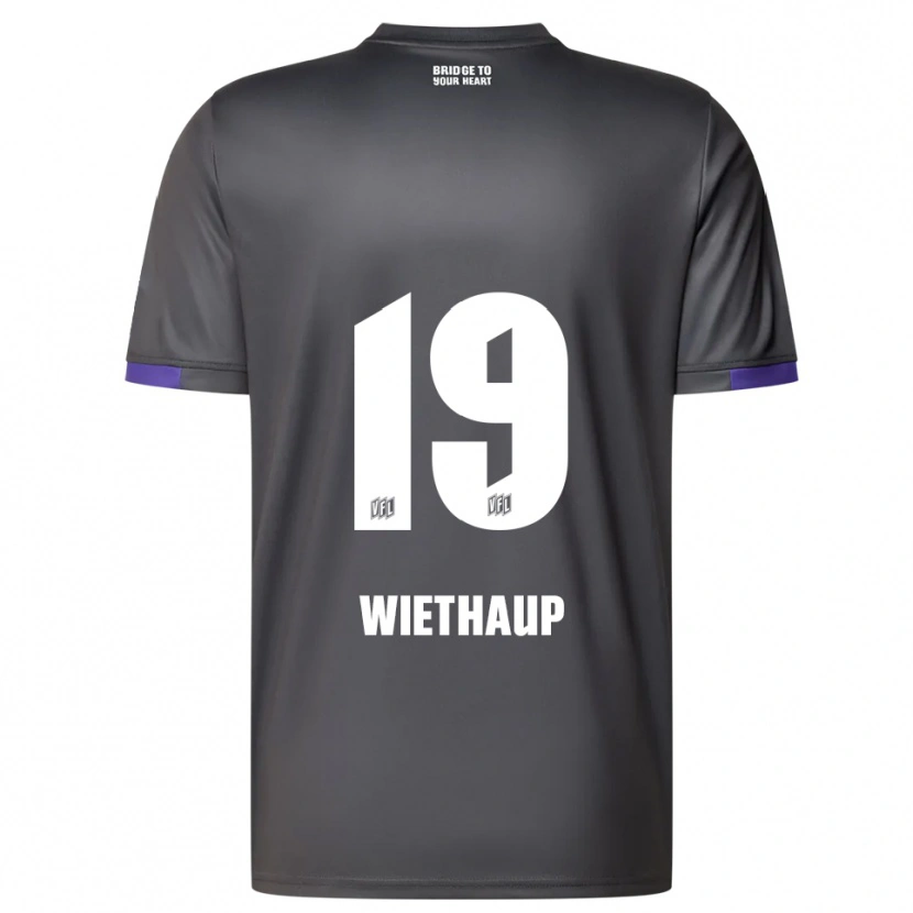 Danxen Hombre Camiseta Kevin Wiethaup #19 Gris Púrpura 2ª Equipación 2025/26 La Camisa México