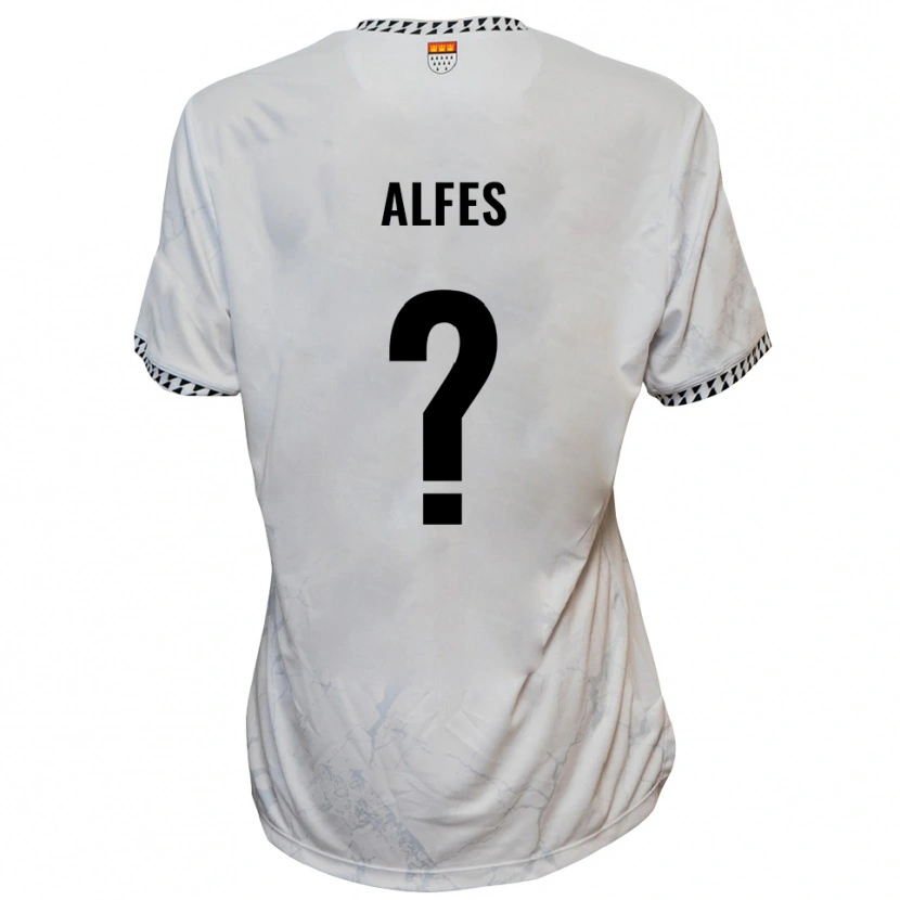 Danxen Hombre Camiseta Claire Alfes #0 Blanco Negro 2ª Equipación 2025/26 La Camisa México
