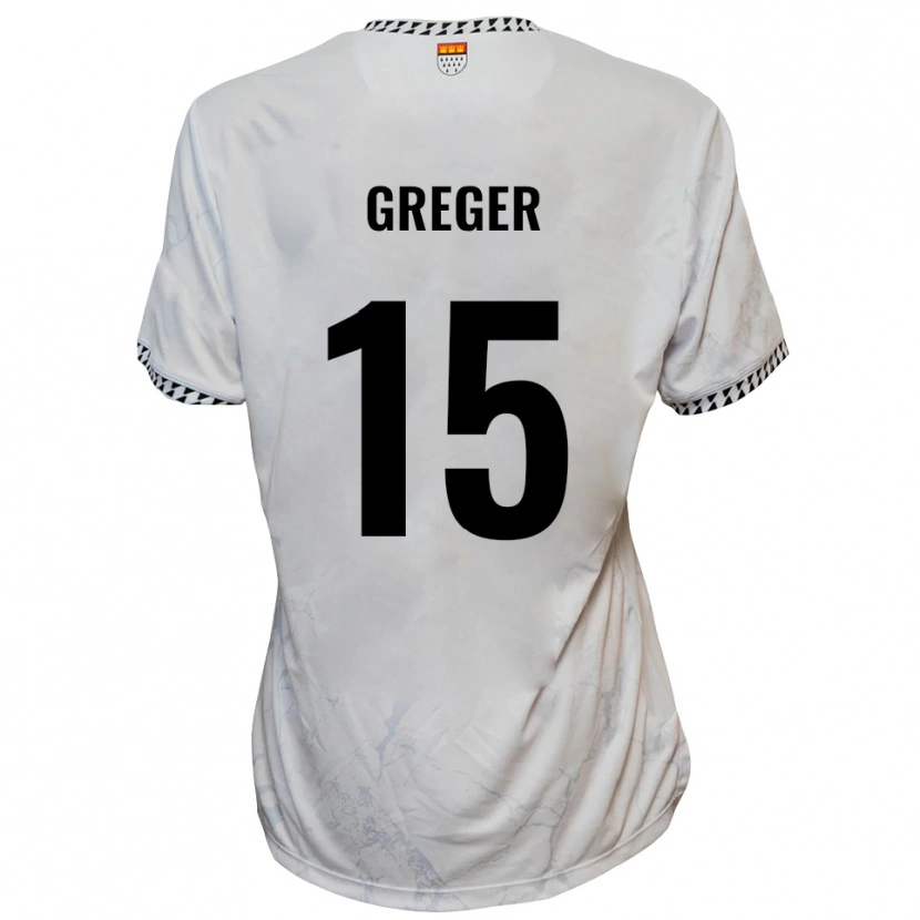 Danxen Hombre Camiseta Christoph Greger #15 Blanco Negro 2ª Equipación 2025/26 La Camisa México