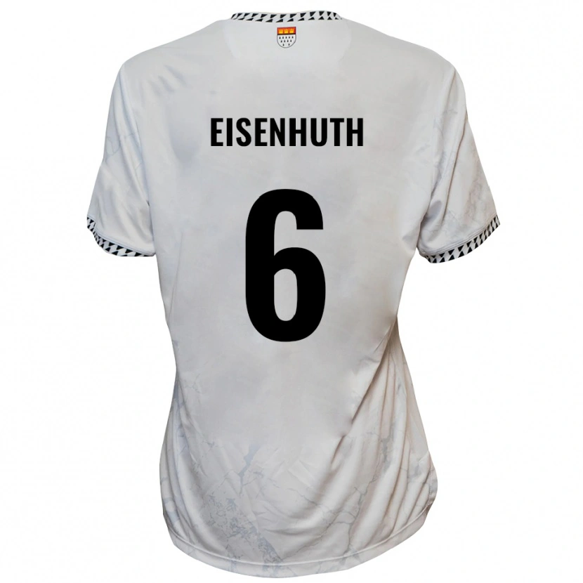 Danxen Hombre Camiseta Tobias Eisenhuth #6 Blanco Negro 2ª Equipación 2025/26 La Camisa México