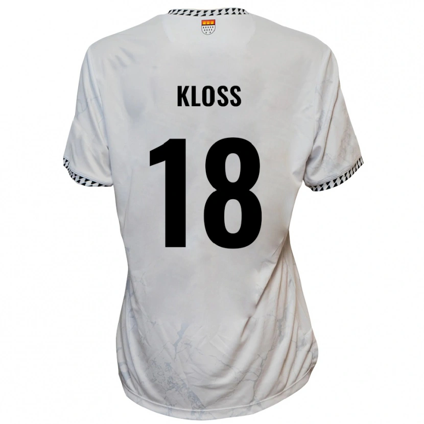 Danxen Hombre Camiseta Tim Kloss #18 Blanco Negro 2ª Equipación 2025/26 La Camisa México