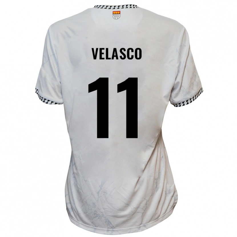 Danxen Hombre Camiseta Robin Velasco #11 Blanco Negro 2ª Equipación 2025/26 La Camisa México