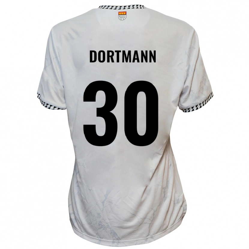 Danxen Hombre Camiseta Niklas Dortmann #30 Blanco Negro 2ª Equipación 2025/26 La Camisa México