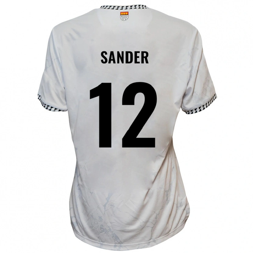 Danxen Hombre Camiseta Anton Sander #12 Blanco Negro 2ª Equipación 2025/26 La Camisa México