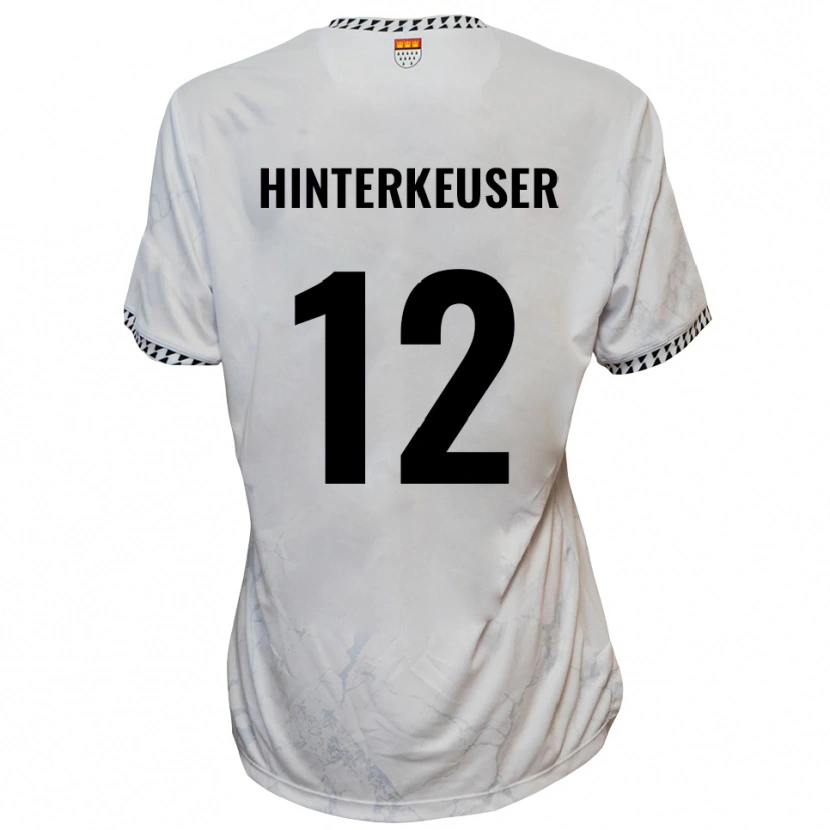 Danxen Hombre Camiseta Thomas Hinterkeuser #12 Blanco Negro 2ª Equipación 2025/26 La Camisa México