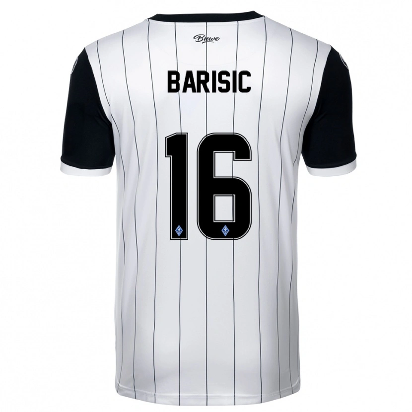 Danxen Hombre Camiseta Diego Barisic #16 Blanco Negro 2ª Equipación 2025/26 La Camisa México
