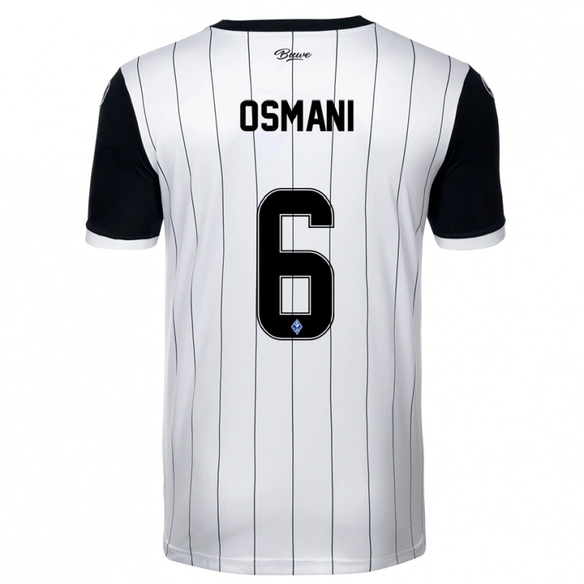 Danxen Hombre Camiseta Samir Osmani #6 Blanco Negro 2ª Equipación 2025/26 La Camisa México