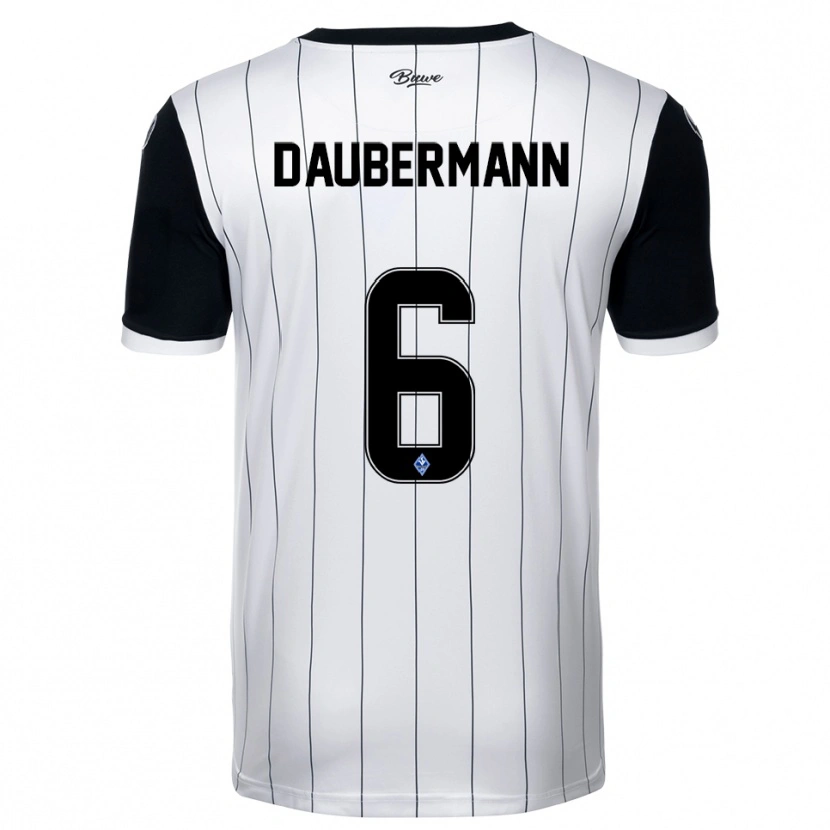 Danxen Hombre Camiseta Jonas Daubermann #6 Blanco Negro 2ª Equipación 2025/26 La Camisa México
