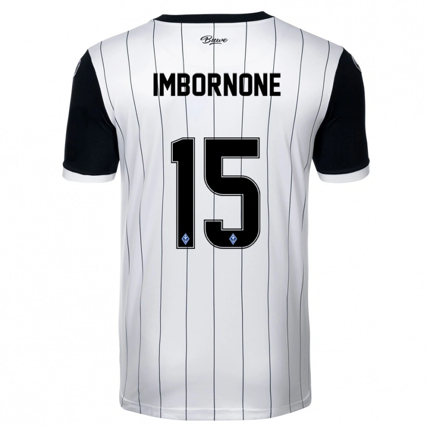 Danxen Hombre Camiseta Fabio Imbornone #15 Blanco Negro 2ª Equipación 2025/26 La Camisa México