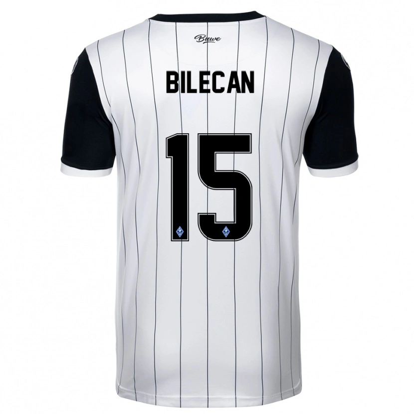 Danxen Hombre Camiseta Engin Bilecan #15 Blanco Negro 2ª Equipación 2025/26 La Camisa México
