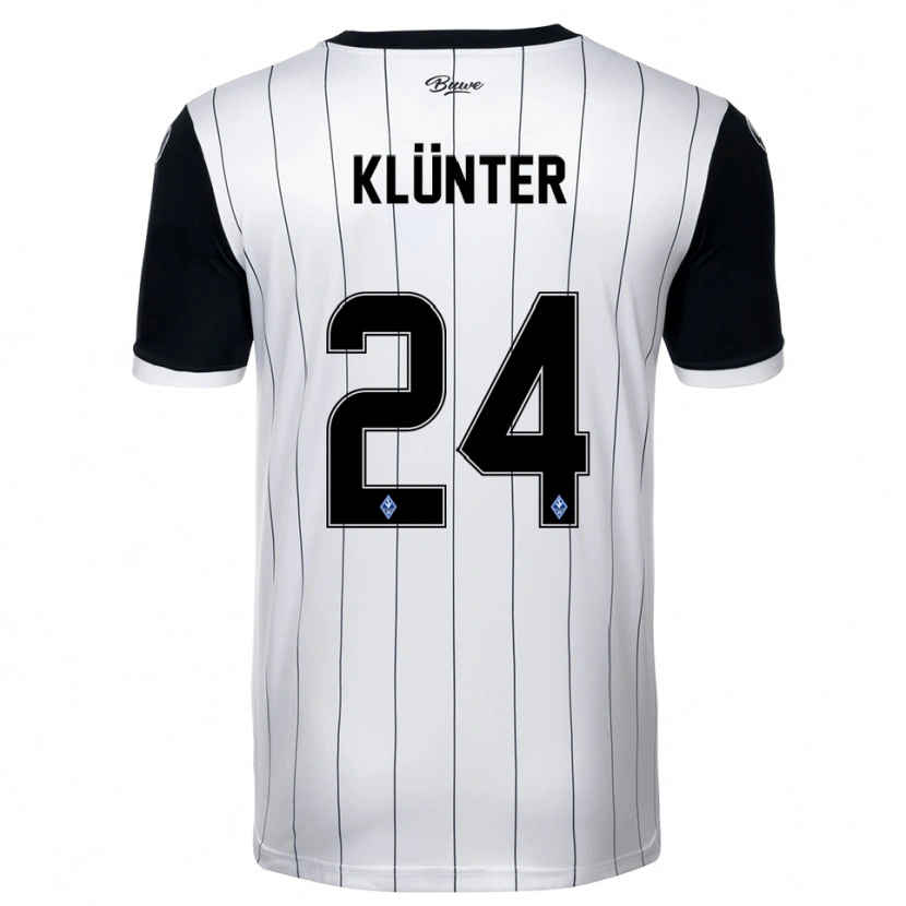 Danxen Hombre Camiseta Lukas Klünter #24 Blanco Negro 2ª Equipación 2025/26 La Camisa México