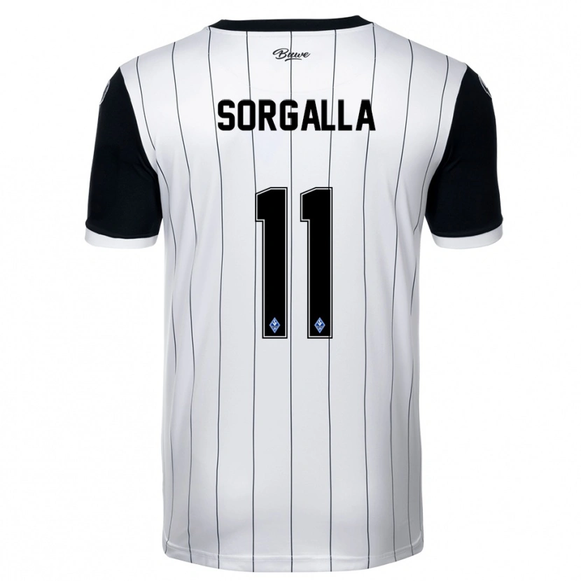 Danxen Hombre Camiseta Tom Sorgalla #11 Blanco Negro 2ª Equipación 2025/26 La Camisa México