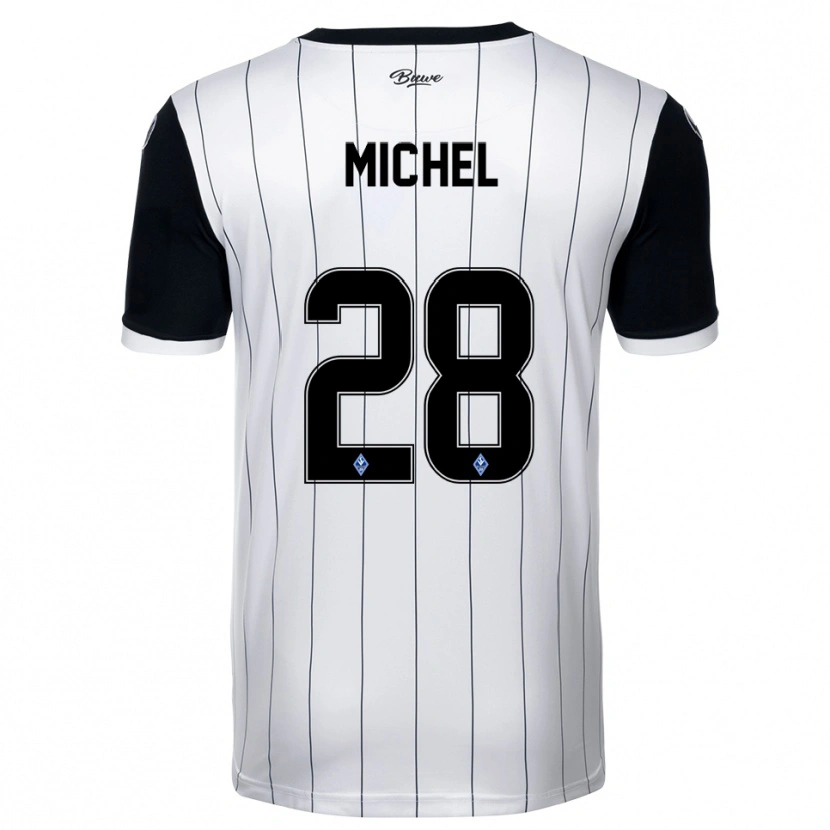 Danxen Hombre Camiseta Diego Michel #28 Blanco Negro 2ª Equipación 2025/26 La Camisa México
