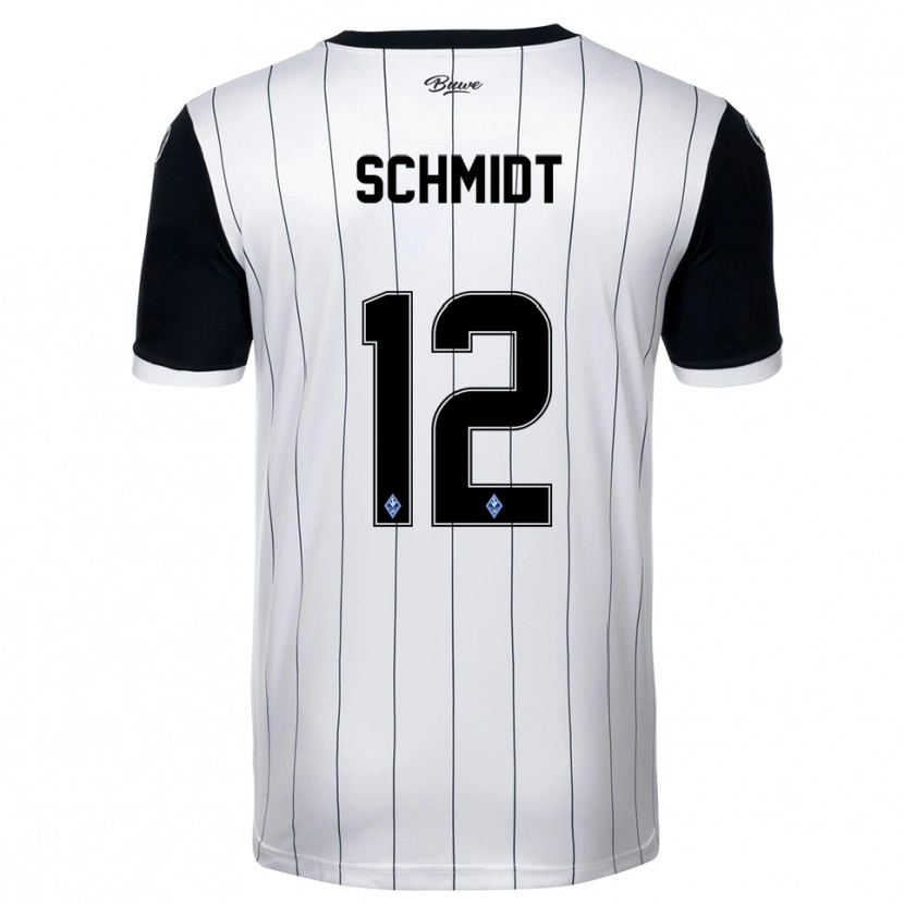 Danxen Hombre Camiseta Niclas Schmidt #12 Blanco Negro 2ª Equipación 2025/26 La Camisa México