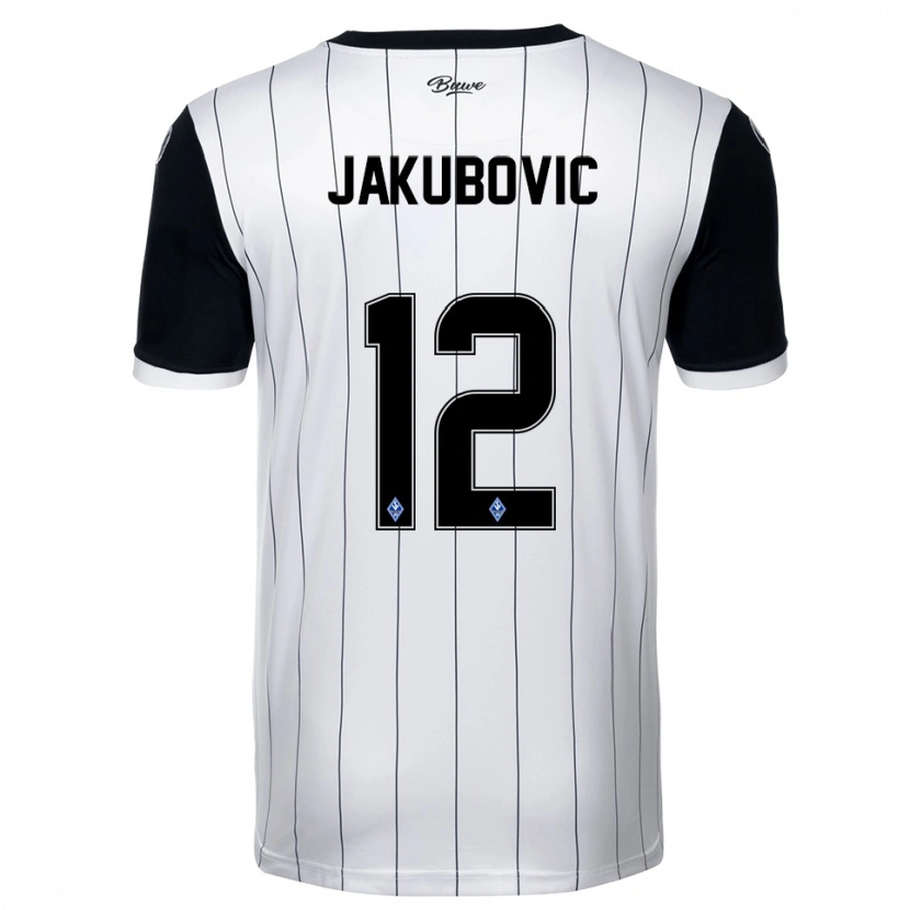 Danxen Hombre Camiseta Harun Jakubovic #12 Blanco Negro 2ª Equipación 2025/26 La Camisa México