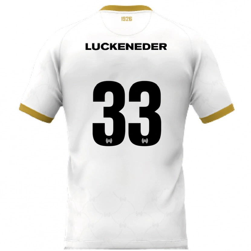 Danxen Hombre Camiseta Felix Luckeneder #33 Blanco Dorado 2ª Equipación 2025/26 La Camisa México