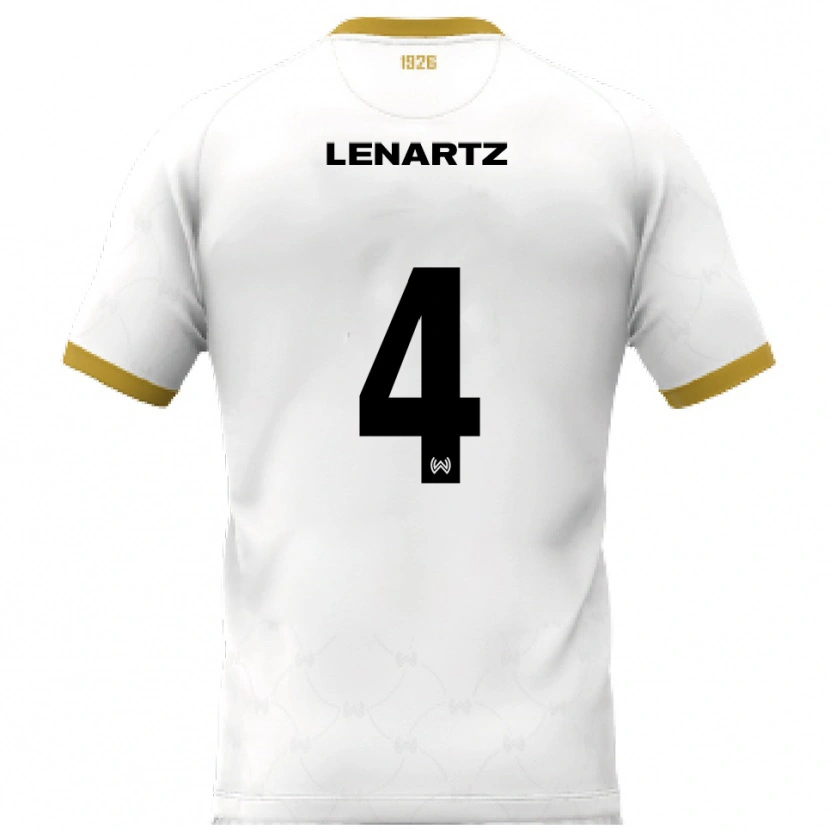 Danxen Hombre Camiseta Oskar Lenartz #4 Blanco Dorado 2ª Equipación 2025/26 La Camisa México