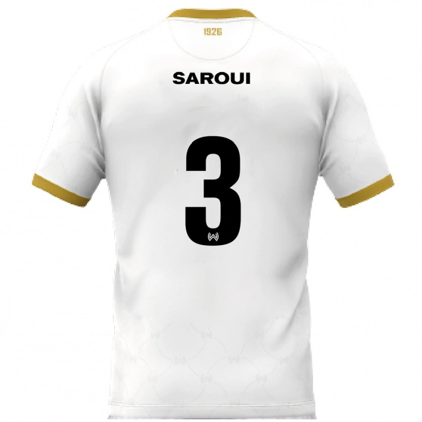 Danxen Hombre Camiseta Amin Saroui #3 Blanco Dorado 2ª Equipación 2025/26 La Camisa México